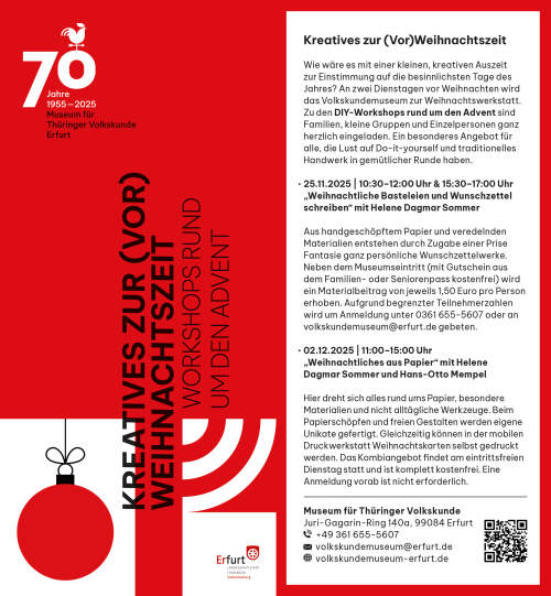 : Kreatives zur (Vor)Weihnachtszeit - Workshops rund um den Advent